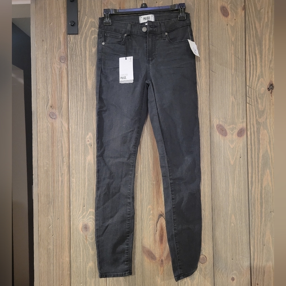 New Paige black denim jeans